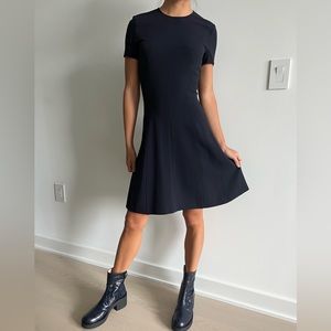 Theory deep navy fit and flare dress